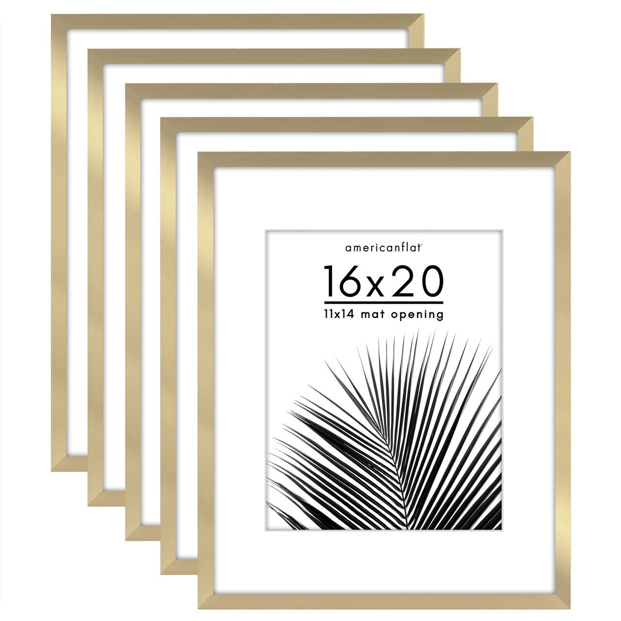 Americanflat Picture Frame Set with Mat - Set of 5 - Photo Frame Set of Five for Wall Display - Plexiglass Cover - Hanging Hardware